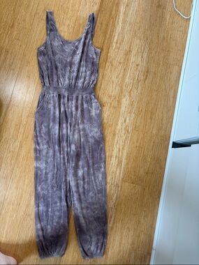 aerie purple Tie-Dye Sleeveless Jumpsuit